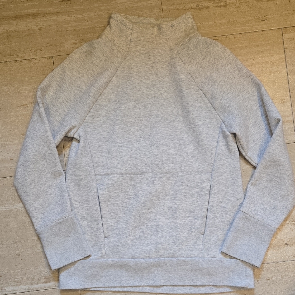 Fabletics Light Heather Gray Mock Neck Sweatshirt - image 1